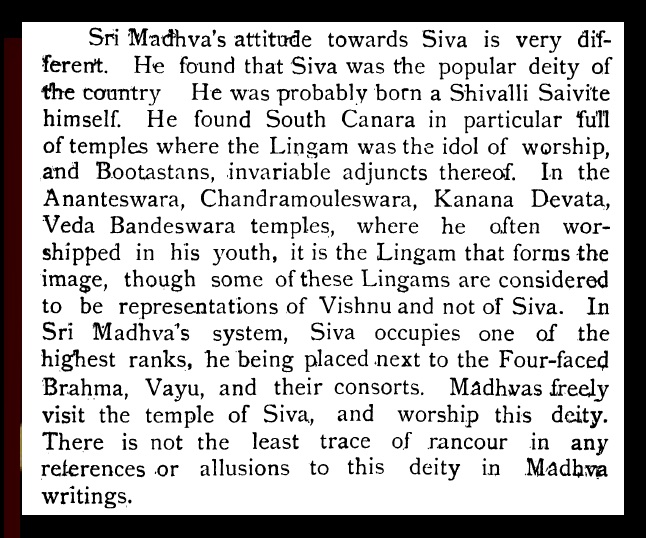 Madhwacharya attitude towards Siva